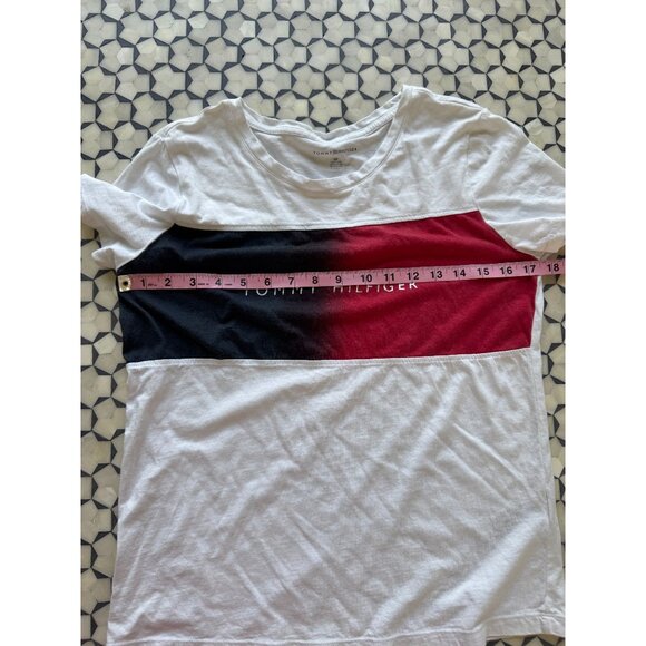 Tommy Hilfiger Womens Colorblock Logo T-Shirt S Red/White/Black - Picture 8 of 10